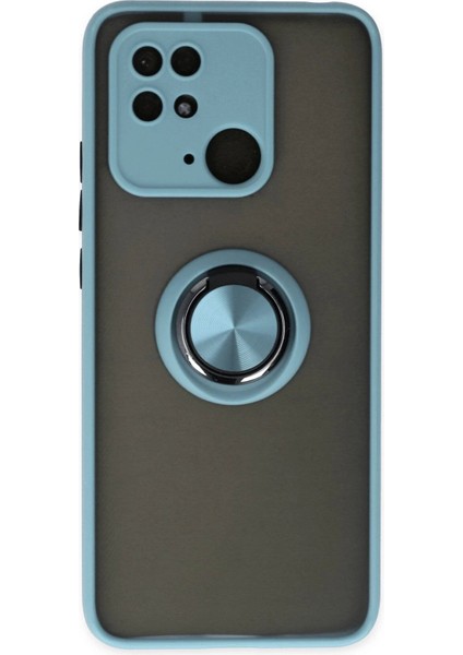 Newface Xiaomi Poco C40 Kılıf Montreal Yüzüklü Silikon Kapak - Buz Mavi