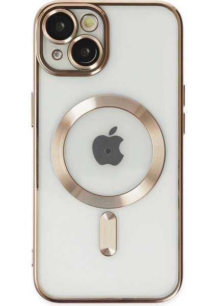 Newface iPhone 14 Plus Kılıf Kross Magneticsafe Kapak - Gold