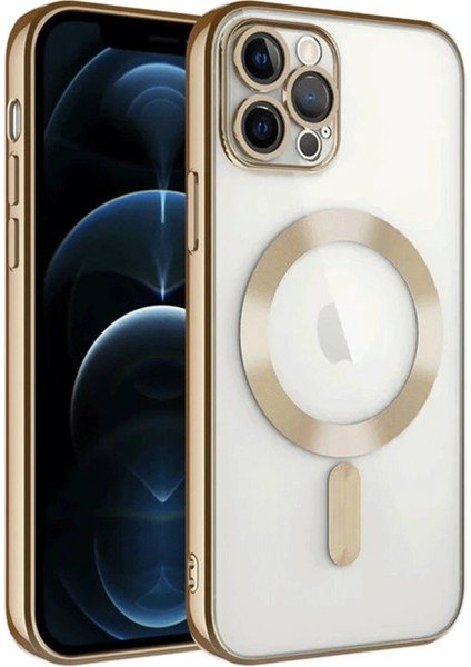 Newface iPhone 14 Pro Max Kılıf Kross Magneticsafe Kapak - Gold