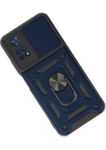 Newface Xiaomi Poco M4 Pro 4g Kılıf Pars Lens Yüzüklü Silikon - Lacivert modelleri