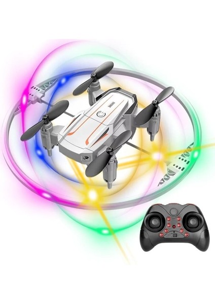 Katlanabilir Mini Bk2 Drone Optik Akışlı LED Işıklı Tek Tuş Kalkış Katlanabilir Tasarım Rc Uzaktan Kumandalı Drone