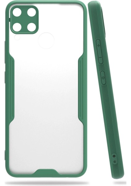 Newface Realme C15 Kılıf Platin Silikon - Yeşil