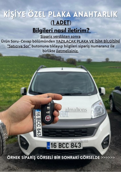 Elite Kişiye Özel Isimli Plaka Anahtarlık - 1 Adet 1 Adet