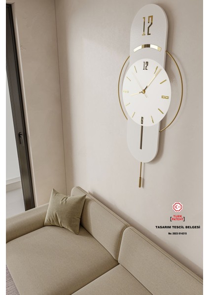 Elite Beyaz Milano E x C L U S I V E (Beyaz Lake) - Quartz Mekanizmalı (40X80CM) Duvar Saati 1 Adet