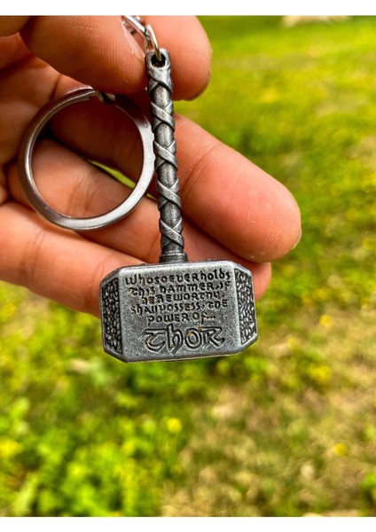 Elite Thor'un Çekici Şeklinde Gümüş Renk Metal Anahtarlık 1 Adet