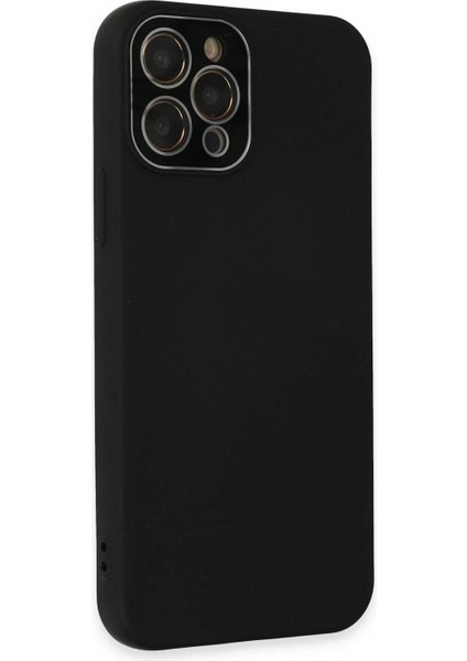 Newface iPhone 12 Pro Max Kılıf Lansman Glass Kapak - Siyah