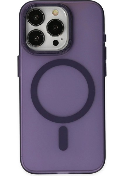Newface iPhone 15 Pro Kılıf Lodos Magneticsafe Mat Kapak - Mor