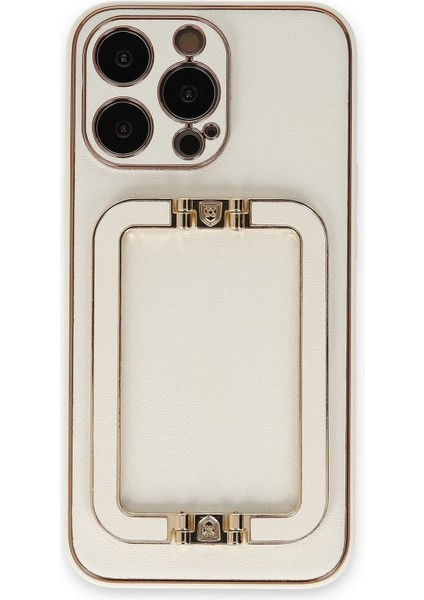 Newface iPhone 13 Pro Kılıf Coco Elit Kapak - Beyaz
