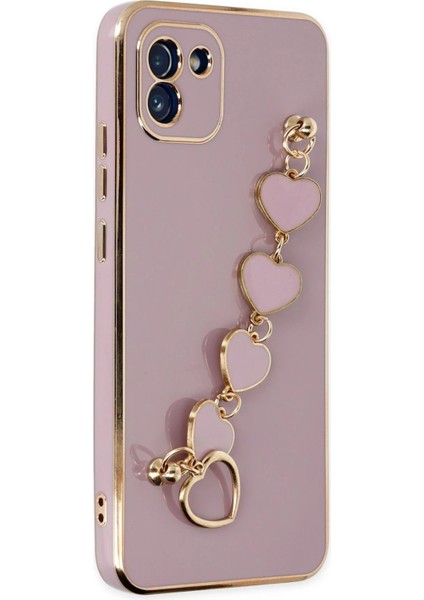 Newface Samsung Galaxy A03 Kılıf Esila Silikon - Mor