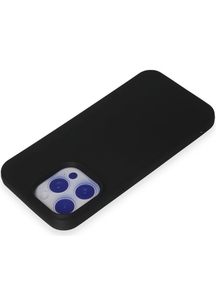 Newface iPhone 15 Pro Max Kılıf Nano Içi Kadife Silikon - Siyah