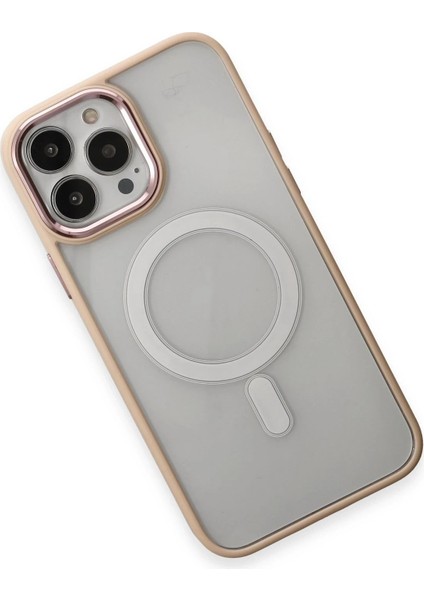 Newface iPhone 15 Pro Kılıf Room Magneticsafe Silikon - Pudra modelleri