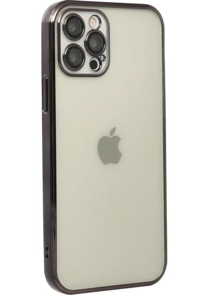 Newface iPhone 12 Pro Max Kılıf Razer Lensli Silikon - Siyah