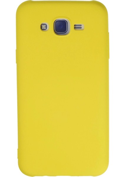 Newface Samsung Galaxy J7 Kılıf Nano Içi Kadife Silikon - Sarı