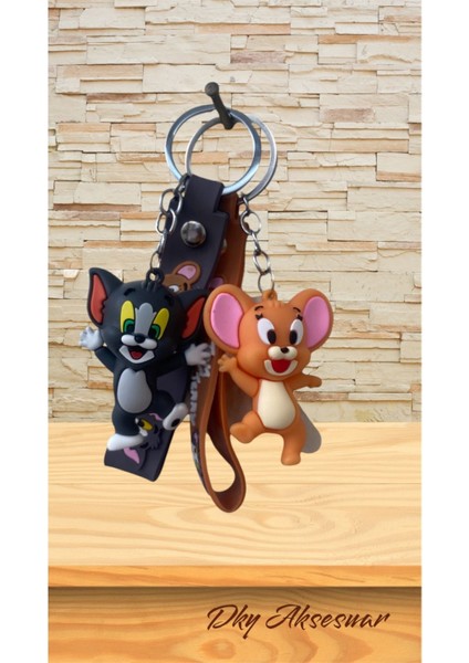 Elite Tom ve Jerry Çift Anahtarlığı (1 Tom 1 Jery ) 1 Adet