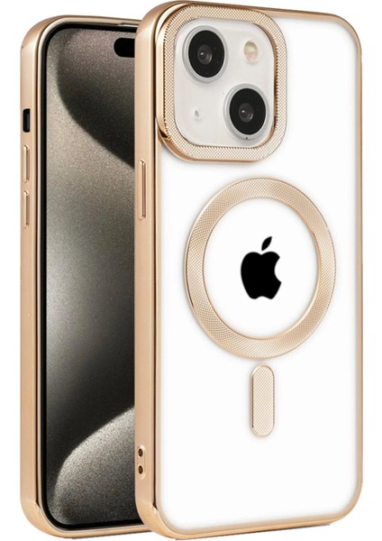 Newface iPhone 15 Kılıf Kronos Magsafe Kapak - Gold