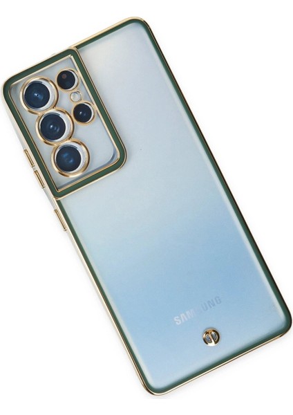Newface Samsung Galaxy S21 Ultra Kılıf Liva Lens Silikon - Yeşil modelleri