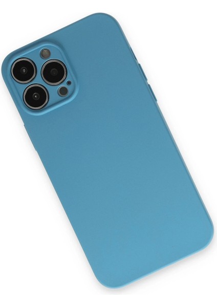 Newface iPhone 15 Pro Max Kılıf Nano Içi Kadife Silikon - Mavi