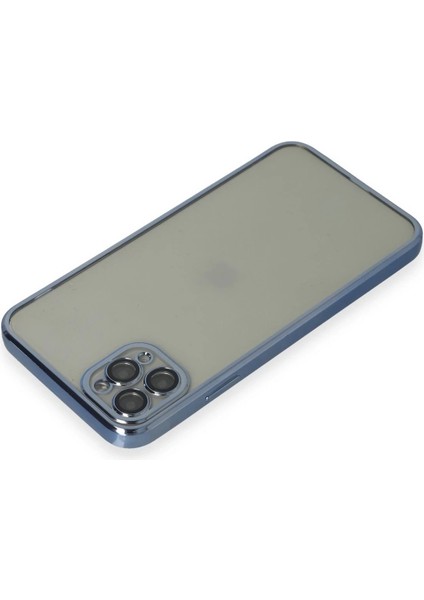 Newface iPhone 11 Pro Max Kılıf Razer Lensli Silikon - Açık Mavi