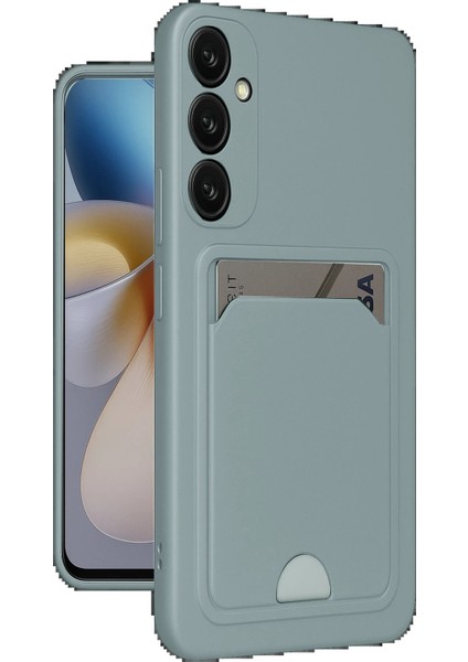 Newface Samsung Galaxy A36 Kılıf Kelvin Kartvizitli Silikon - Açık Yeşil