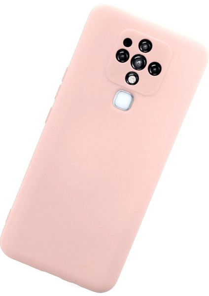 Newface Tecno Camon 16 Kılıf Nano Içi Kadife Silikon - Pudra