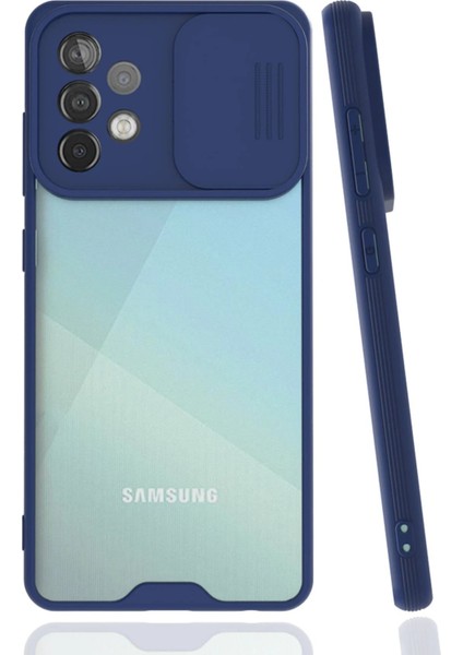 Newface Samsung Galaxy A52 Kılıf Platin Kamera Koruma Silikon - Lacivert