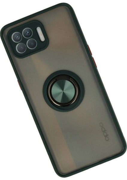 Newface Oppo Reno 4 Lite Kılıf Montreal Yüzüklü Silikon Kapak - Yeşil fiyatları