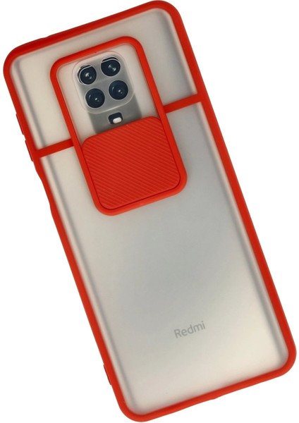Newface Xiaomi Redmi Note 9 Pro Kılıf Palm Buzlu Kamera Sürgülü Silikon - Kırmızı fiyatları