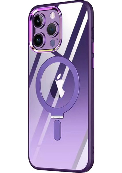 Newface iPhone 13 Pro Kılıf Mudo Magneticsafe Standlı Kapak - Derin Mor
