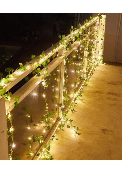Elite 5 Metre Günışığı Ledli 2 Dal Yeşil Yapay Sarmaşık Dekoratif Süsleme Hobi 1 Adet