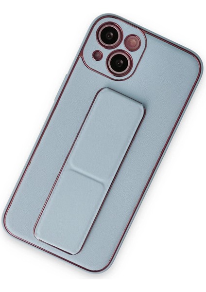 Newface iPhone 14 Plus Kılıf Coco Deri Standlı Kapak - Sky Blue