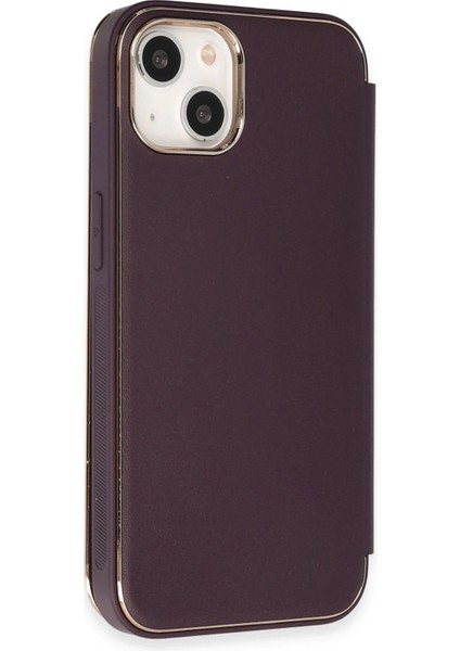 Newface iPhone 14 Kılıf Dolpin Kapaklı - Derin Mor