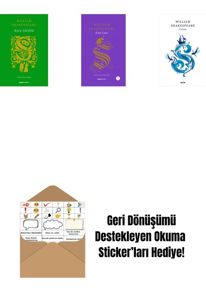 Kuru Gürültü (Ciltli) + Kral Lear (Ciltli) + Bir Yazdönümü Gecesi Rüyası + Okuma Sticker'ları