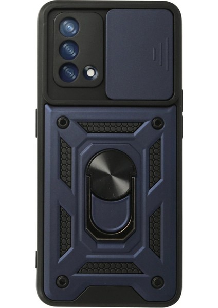 Newface Oppo A74 4g Kılıf Pars Lens Yüzüklü Silikon - Lacivert