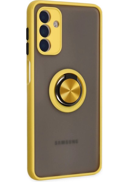 Newface Samsung Galaxy A04S Kılıf Montreal Yüzüklü Silikon Kapak - Sarı fiyatları