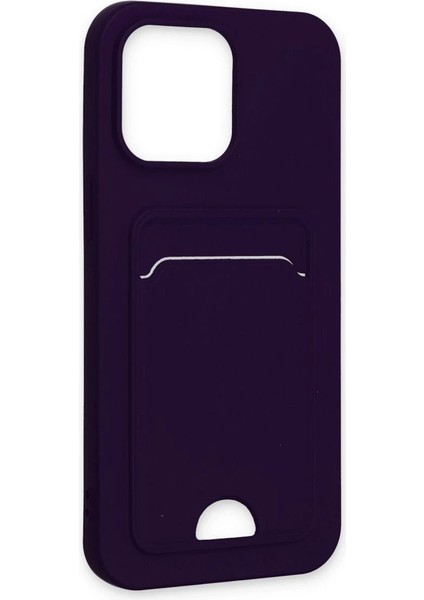 Newface iPhone 14 Pro Max Kılıf Kelvin Kartvizitli Silikon - Derin Mor