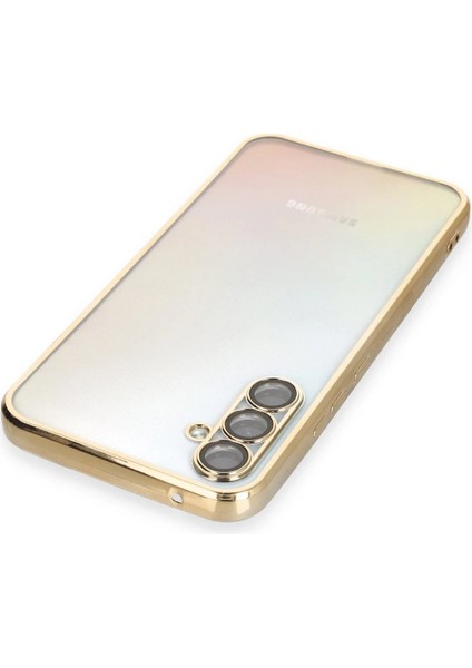 Newface Samsung Galaxy A54 5g Kılıf Razer Lensli Silikon - Gold modelleri