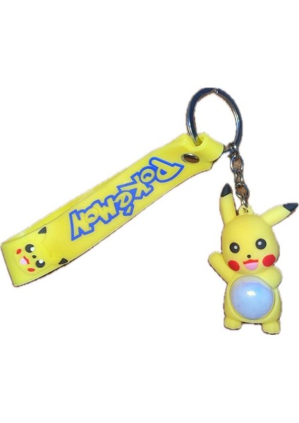 Elite Işıklı Pikachu Pokemon Figürlü Aksesuarları Anahtarlık 1 Adet