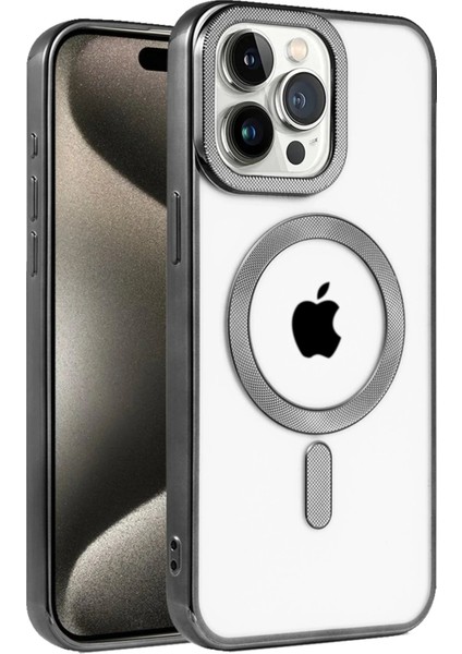 Newface iPhone 15 Pro Max Kılıf Kronos Magsafe Kapak - Siyah