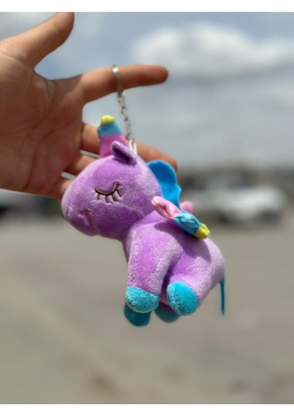 Elite Unicorn Mor Peluş Anahtarlık/çanta Süsü 1 Adet