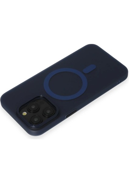 Newface iPhone 15 Pro Max Kılıf Lodos Magneticsafe Mat Kapak - Mavi