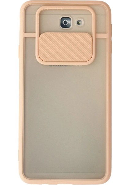 Newface Samsung Galaxy J7 Prime Kılıf Palm Buzlu Kamera Sürgülü Silikon - Pembe