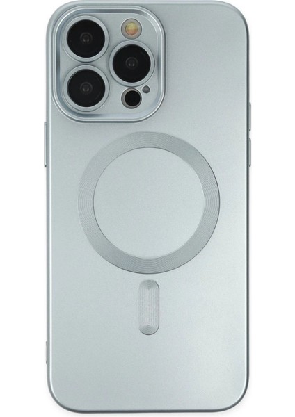 Newface iPhone 14 Pro Kılıf Moshi Lens Magneticsafe Silikon - Sierra Blue