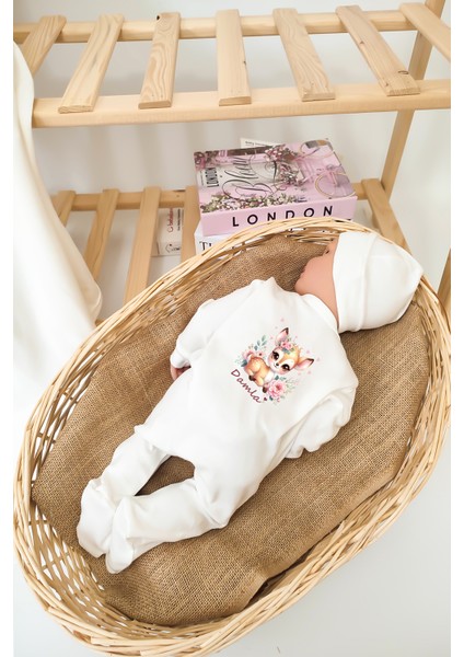 Kız Bebek %100 Pamuk Baskılı Isimli Organik Yenidoğan Hastane Çıkışı Isme Özel Fırça Hediyelik Set indirimleri