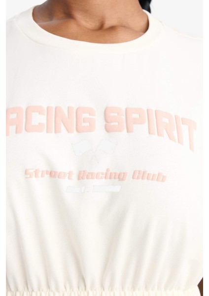 Defactofit Crop Bisiklet Yaka Slogan Baskılı Sporcu Kısa Kollu TIŞÖRT D9034AX25SP indirimleri