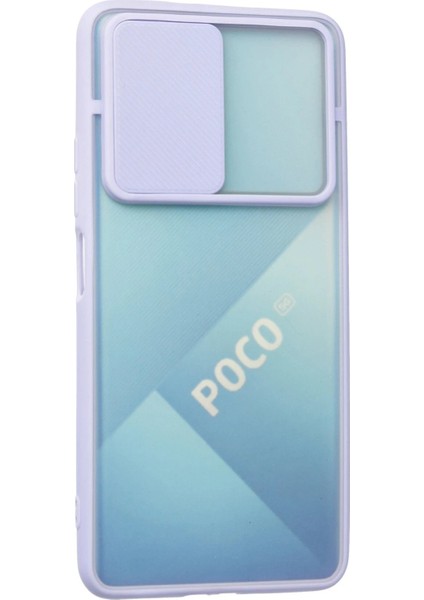 Newface Xiaomi Poco F3 Kılıf Palm Buzlu Kamera Sürgülü Silikon - Lila modelleri