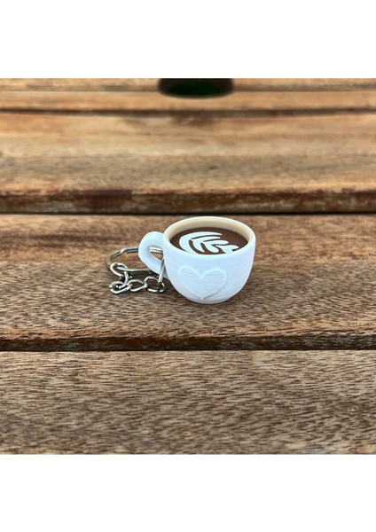 Elite Latte Art Kahve Fincanı Anahtarlık - Barista Aksesuarı, Kahve Severler Için Özel Tasarım 1 Adet