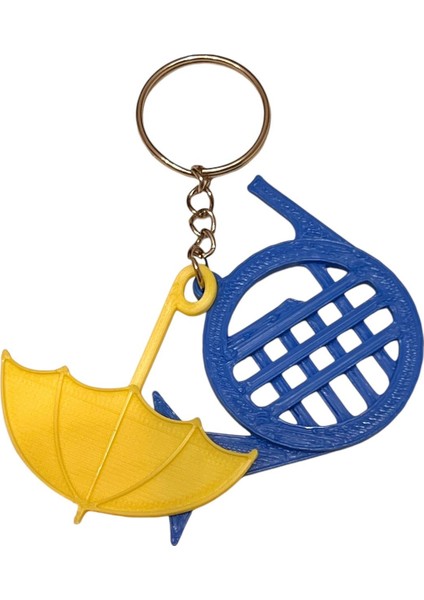 Elite How I Met Your Mother Anahtarlık - Mavi Fransız Kornosu ve Sarı Şemsiye Himym 1 Adet