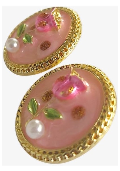 Pembe Mineli Kadın Küpe modelleri