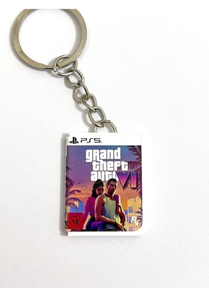 Elite Gta 6 Grand Theft Auto Vı Ps5 Minyatür Oyun Kutusu Anahtarlık 1 Adet