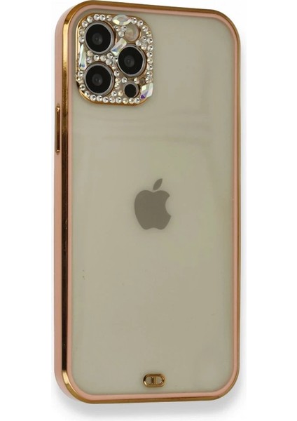 Newface iPhone 12 Pro Kılıf Liva Taşlı Silikon - Pembe fiyatları